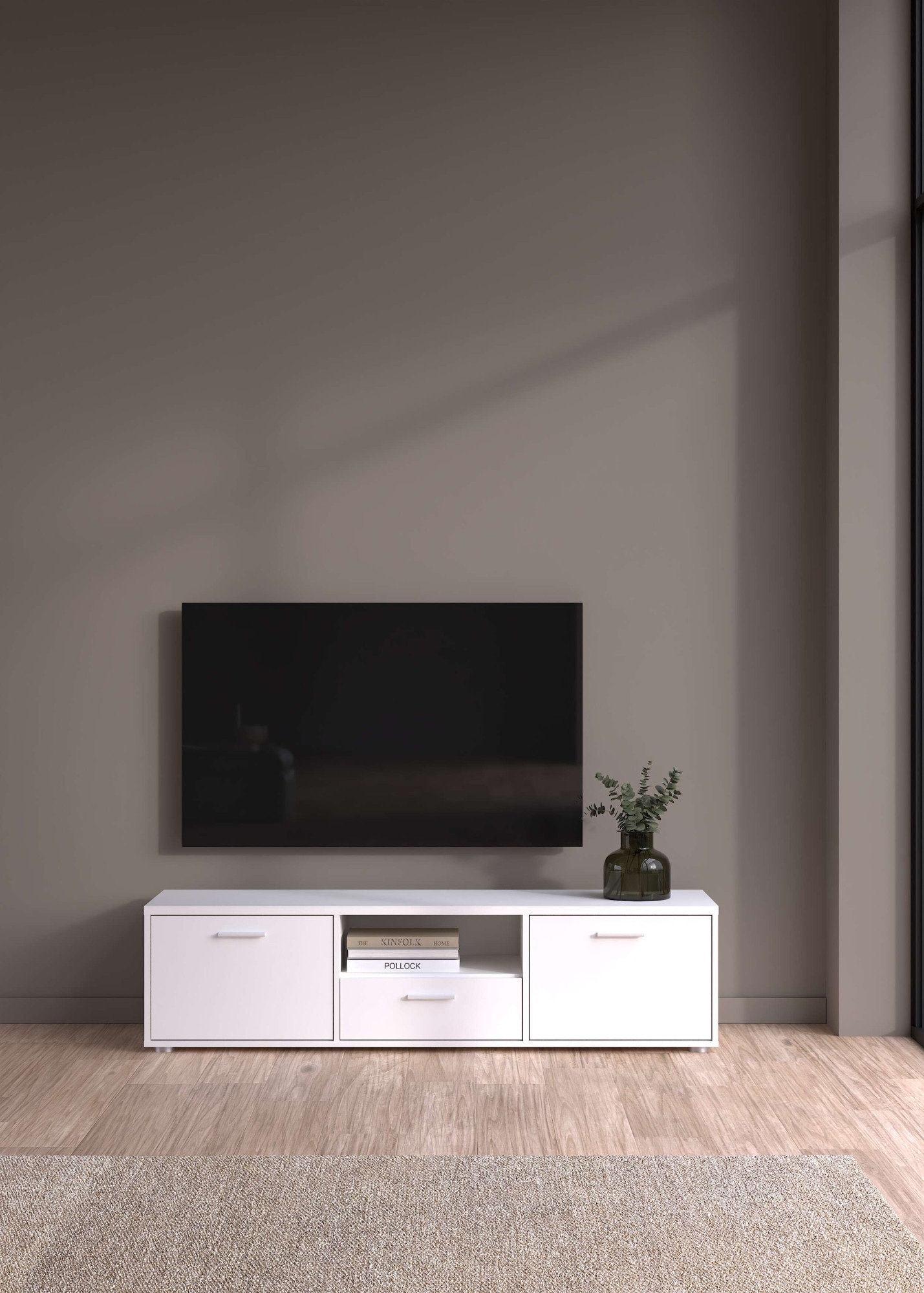 TV-Board INOSIGN "Media TV-Möbel, TV Schrank, Mediaboard, Lowboard", weiß, B:147,2cm H:38,4cm T:39,8cm, Sideboards, TV-Kommode, wahlweise Breite 147 oder 177 cm