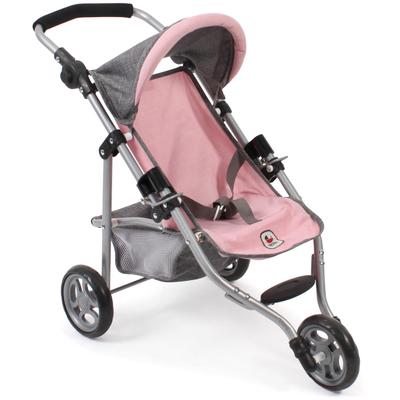 Puppenbuggy CHIC2000 "Jogging-Buggy Lola", rosa (melange grau, rosa), Puppenwagen, KinderB:33cm H:57cm T:70cm, Metall, Kunststoff, Stoff, mit klappbarem Verdeck, B:33cm H:57cm T:70cm Image