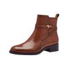 Stiefelette TAMARIS "Tamaris Stiefelette Leder", Damen, Gr. 38, braun (cognac), Leder, casual, Schuhe