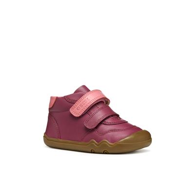 Klettboot GEOX "B STEPPIEUP GIRL", Kinder, Gr. 23, lila (beerenfarben), Glattleder, casual, Schuhe, Barfußschuh, Freizeitschuh mit Klettverschluss Image