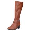 Stiefel RIEKER, Damen, Gr. 41, Normalschaft, braun (cognac), Lederimitat, unifarben, klassisch, Schuhe, Langschaftstiefel, Reißverschluss, mit bequemem Blockabsatz