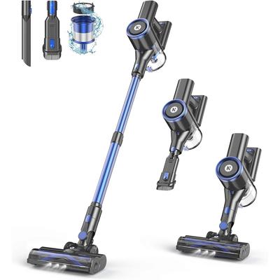 Cordless Stick Vacuum – 28KPa Suction, 45min Battery, HEPA Filter, LED Lights