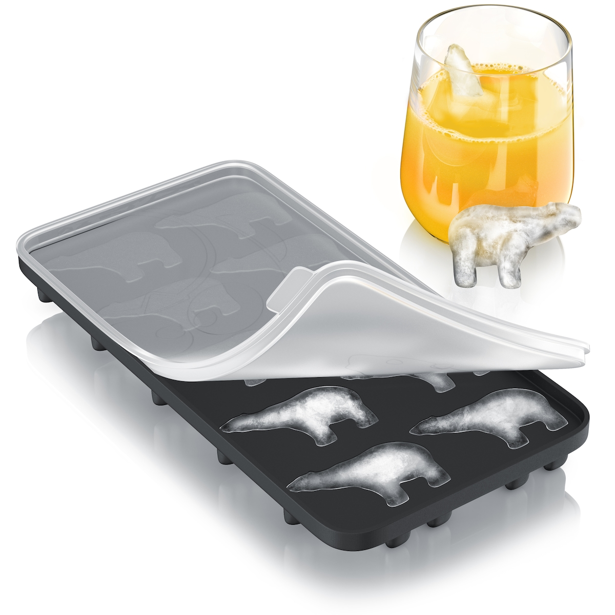Arendo Eiswürfelform 10x Eisbärenform zehnfach, temperaturbeständig, bis -40°C, (1-tlg), leicht zu lösen, für Cocktails, Obstsaft, Whisky Image