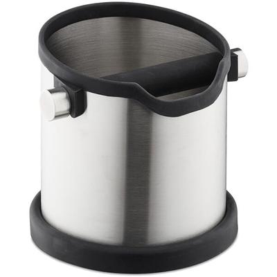 relaxdays Abklopfbehälter für Kaffeesatz Silber Image