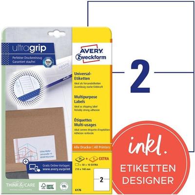 Avery Zweckform Universaletiketten permanent weiß 210,0 x 148,0 mm 60 Stück Image