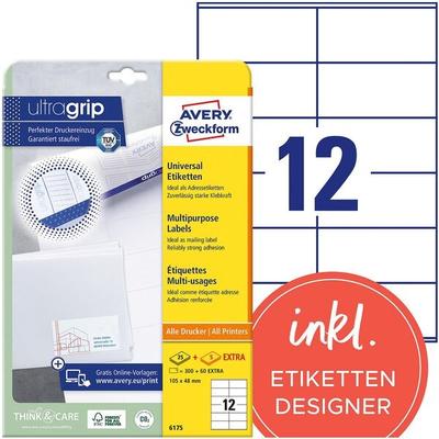 Avery Zweckform Universaletiketten permanent weiß 105,0 x 48,0 mm 360 Stück Image