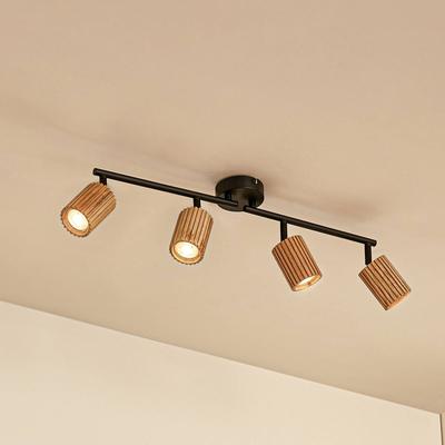 Lindby Deckenstrahler Stralino, 4-flammig, Länge 60 cm, Holz Stralino Lindby, dimmbar, Holz hell, für Flurbereich, Holz, Modern, Strahler Image