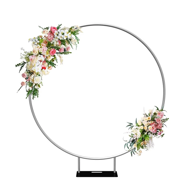 Runder Hintergrundständer aus Aluminium, Durchmesser 1,5 m, 2 m, 2,5 m, für Hochzeit, Geburtstagsfeier, Babyshow-Dekoration Image
