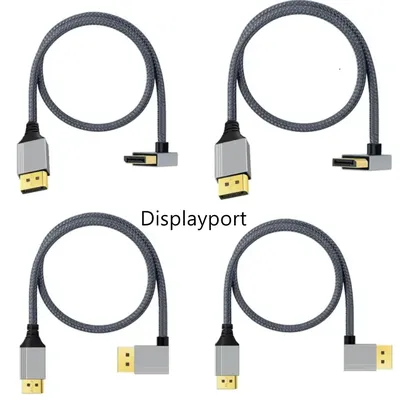 Abgewinkeltes Displayport 1.4-Kabel, 90-Grad-Aufwärts, rechtwinklig, DP1.4, 8 K/60 Hz, 4 K/144 Hz, 2 K/240 Hz, für Gaming-Monitor-Grafikkarte, 1 m, 3 m
