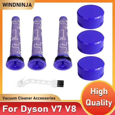 Ersatz-Vorfilter und Nachfilter für Dyson V7 V8 Akku-Staubsauger, Vorfilter + HEPA-Nachfilter-Set, Zubehör Image