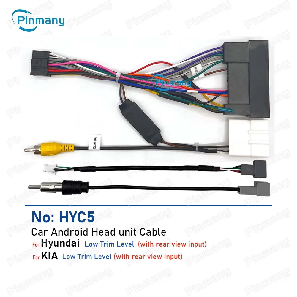 Autoradio-Kabel HYC5 Audio-Stromkabelbaum-Adapter mit Rückkamera CVBS-Eingang für KIA Ceed Hyundai i30 i40 ix35 AVN-Kopfgerät Image
