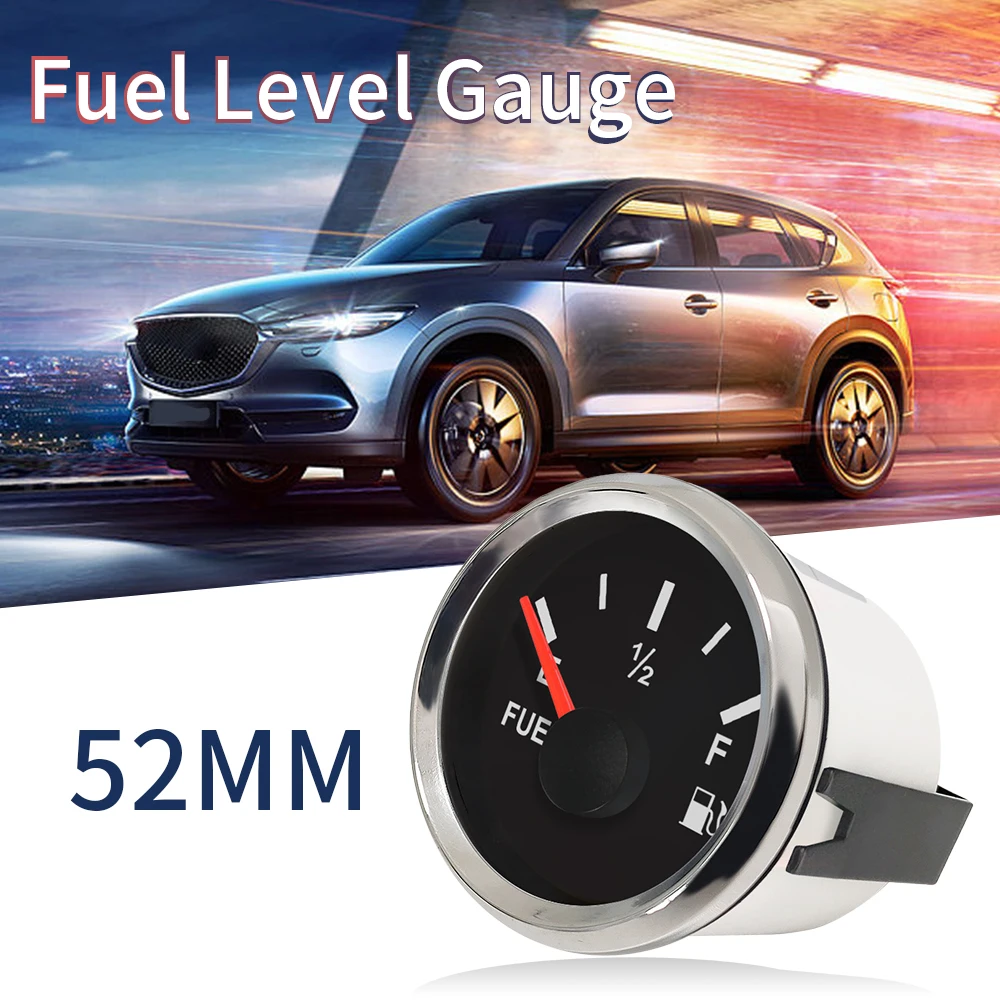 ELING 52 mm universelles wasserdichtes Kraftstoffstandmessgerät, einstellbares Signal mit roter Hintergrundbeleuchtung, 12 V, 24 V, für Auto, Boot, Yacht Image