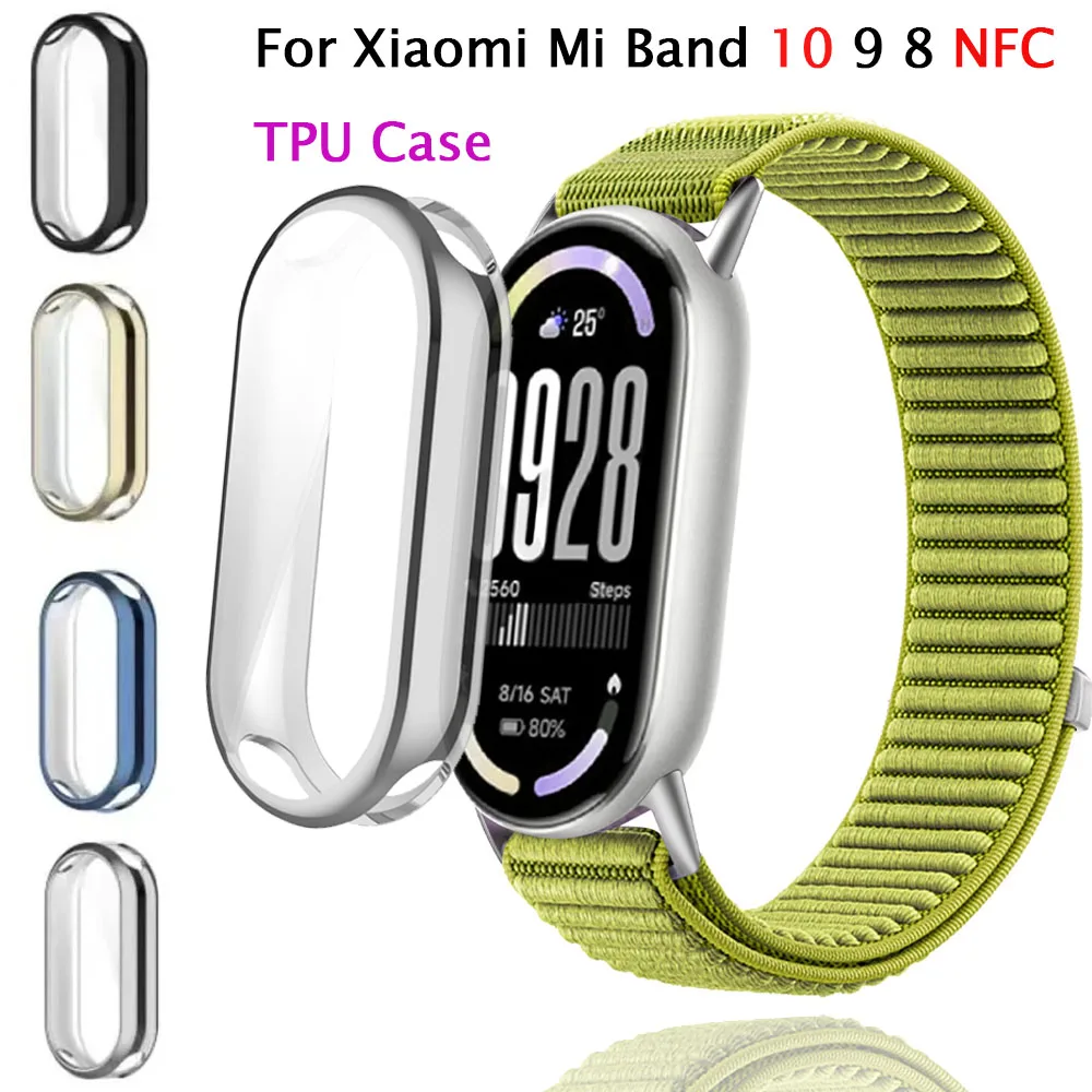 TPU-Schutzhülle für Xiaomi Mi Band 8 9, NFC-Zubehör, Rundum-Schutz, Stoßstange, Displayschutzfolie, Miband 10, Smartwatch-Band 9 Image