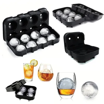 4/6/8 Cell Ice Ball Maker Food Grade Reusable Ice Maker Silicone Ice Cube Mold Tray DIY Freeze Ice Maker Ice Tray Mold