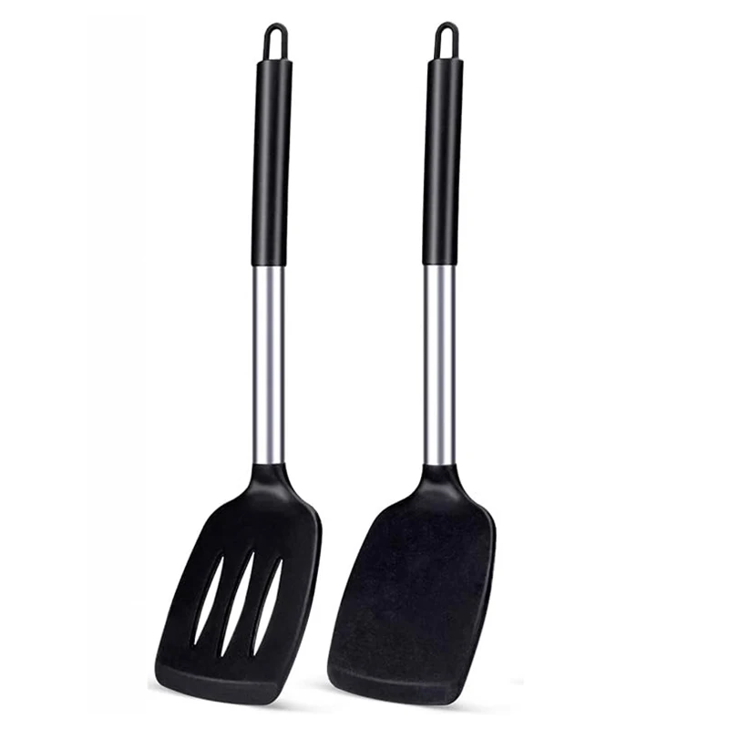 Ensemble de spatules antiadhésives en Silicone, 2 pièces, résistantes à la chaleur, ustensiles de cuisine, ustensiles de cuisine, ensemble d'outils de cuisine, Kit de spatule