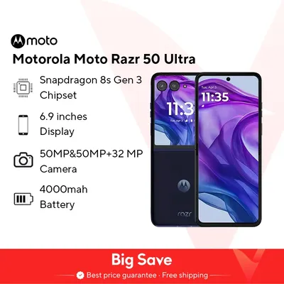 2024 NEUE globale Version Motorola Moto Razr 50 Ultra 6,9" Snapdragon 8s Gen 3 Klappbildschirm 4000 mAh Android 14 50 MP 45 W