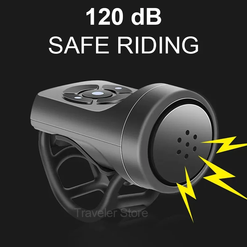 USB Aufladbare Fahrrad Motorrad Elektrische Glocke Mountain Road Radfahren Anti-diebstahl Alarm Horn Roller Fahrrad Zubehör Laute Glocke Image