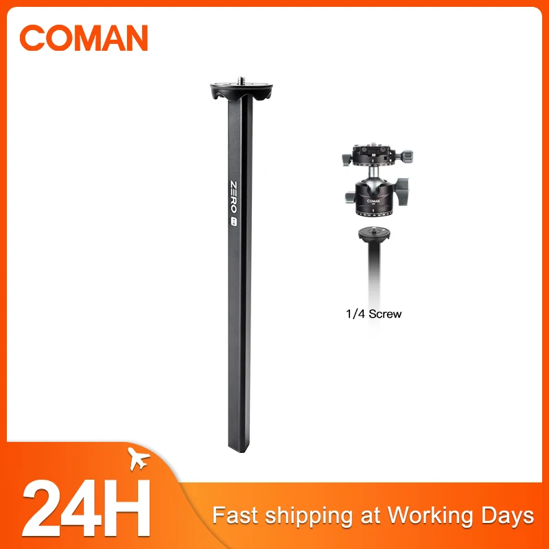 COMAN Null Stativ Mittelsäule 1/4 "Schraube Professionelle Mittelsäule Einbeinstativ Stativ Verlängerungsstange Für DSLR Kamera Fotografie Image