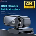 Mini webcam 4K HD con microfono Webcam Full HD 2K 30fps Autofocus USB Web Cam per messa a fuoco automatica PC portatile Videocamera per riprese video