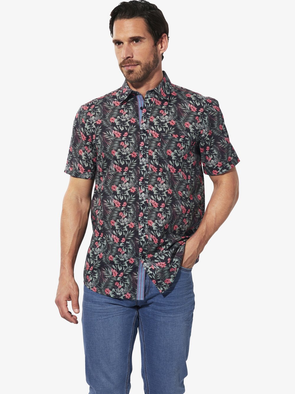 BABISTA Kurzarmhemd Herren Regular Fit Baumwolle blau, L Image