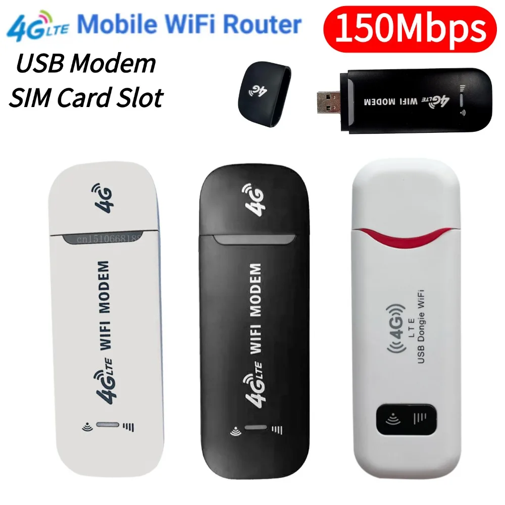 4G LTE USB Modem Dongle 150Mbps Wireless WiFi Mobile Router SIM Karte Netzwerk Karte Tasche WiFi Router für Home Office Image