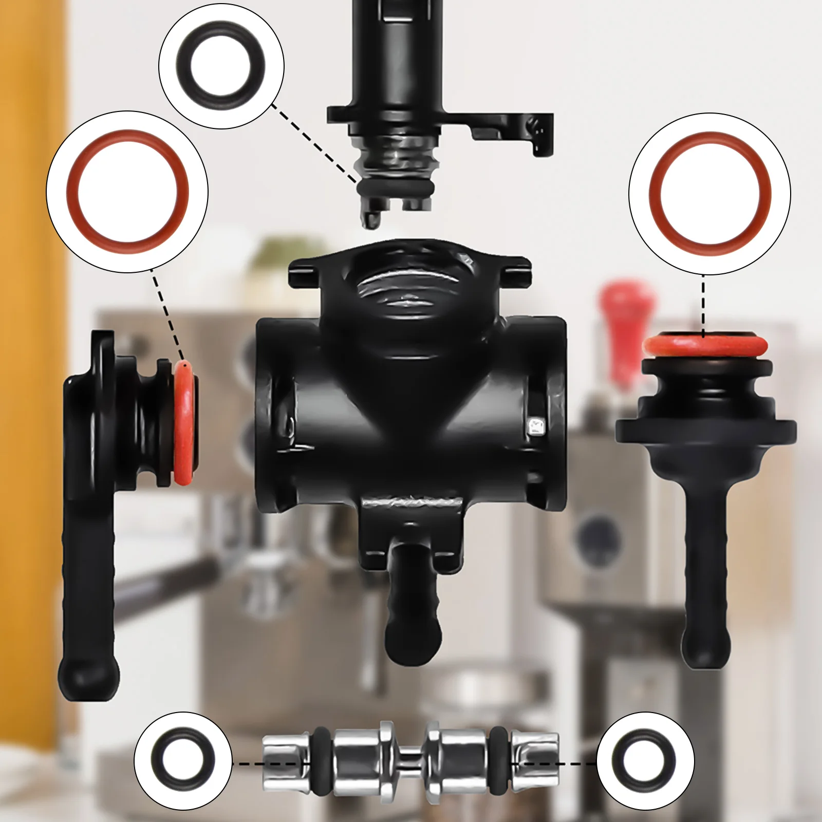 30PCS O-ring Für SAECO Kaffeemaschine Dampf Ventil Wasser Auslass Ventil Zubehör Silikon O-Ring Dichtungen Wartung set Image