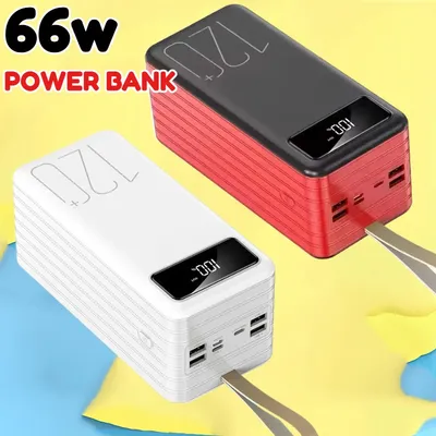 New 120000mAh Large Capacity Portable Charger 66W Ultra-Fast Charging External Battery Power Bank for IPhone Huawei Power Bank