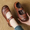 Neue Authentische Leder Wohnungen Frauen Langlebig Mary Jane Schuhe Herbst Flache Wohnungen Damen Anti Kick Mokassins Weibliche Braun Wohnungen