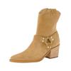 Bikerboots PAUL GREEN "Paul Green Stiefelette Veloursleder", Damen, Gr. 37,5, beige, Veloursleder, elegant, Schuhe