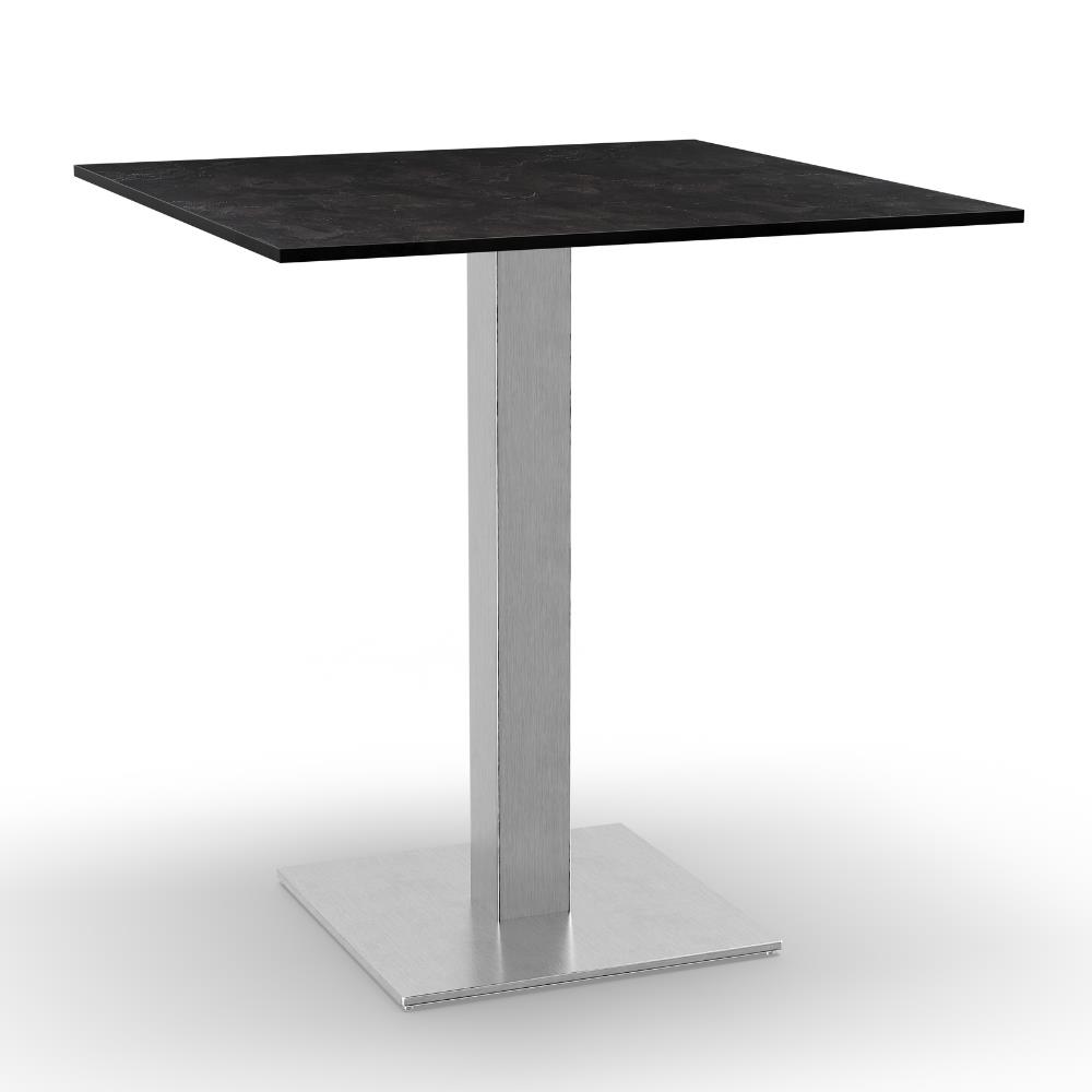 BIG Möbel GmbH Bistrotisch HPL Compact Premium | 70x70 cm Dunkler Schiefer | Edelstahl-Gestell 40x40 cm Image