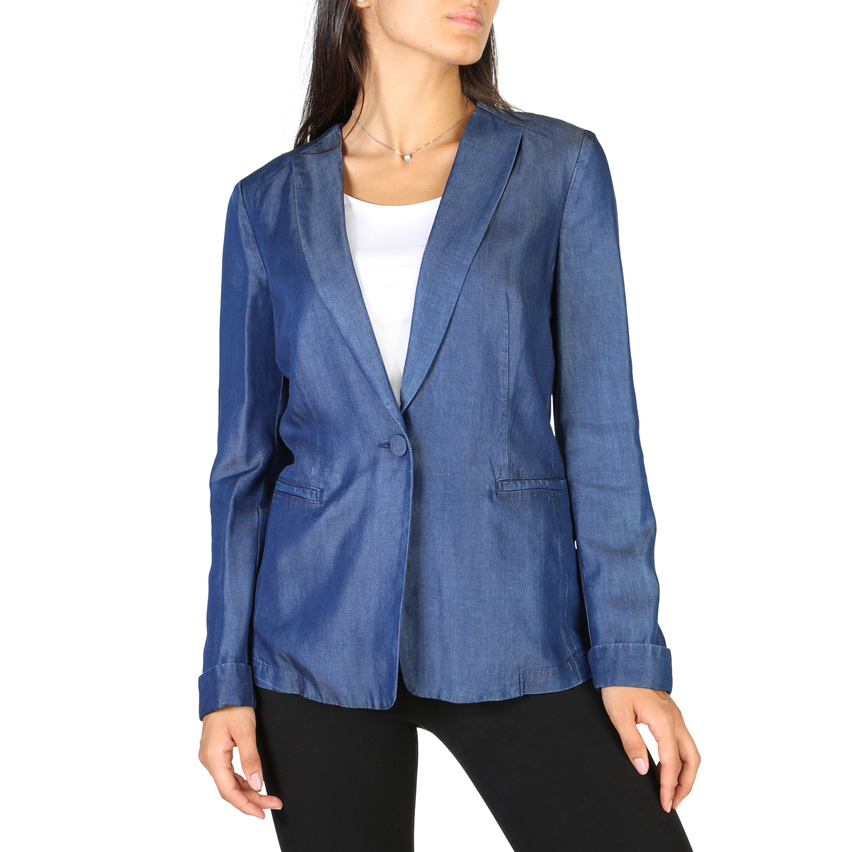 Emporio Armani Damens Klassischer Blazer mit Knopfverschluss in Blau Image