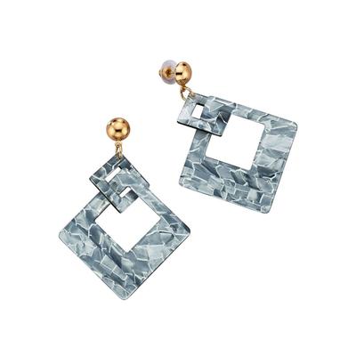 Steuer Modeschmuck Ohrstecker Acryl grau glänzend Image