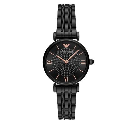 Stilvolle Damenuhr der Marke Emporio Armani in der Farbe Schwarz. Das Gehäuse hat einen Durchmesser von 32 mm. Marke: Emporio ArmaniModellname: AR11245 (32mm)Kategorie: DamenarmbanduhrMaterialien: EdelstahlFarbe: schwarzUhr: Quarz Image