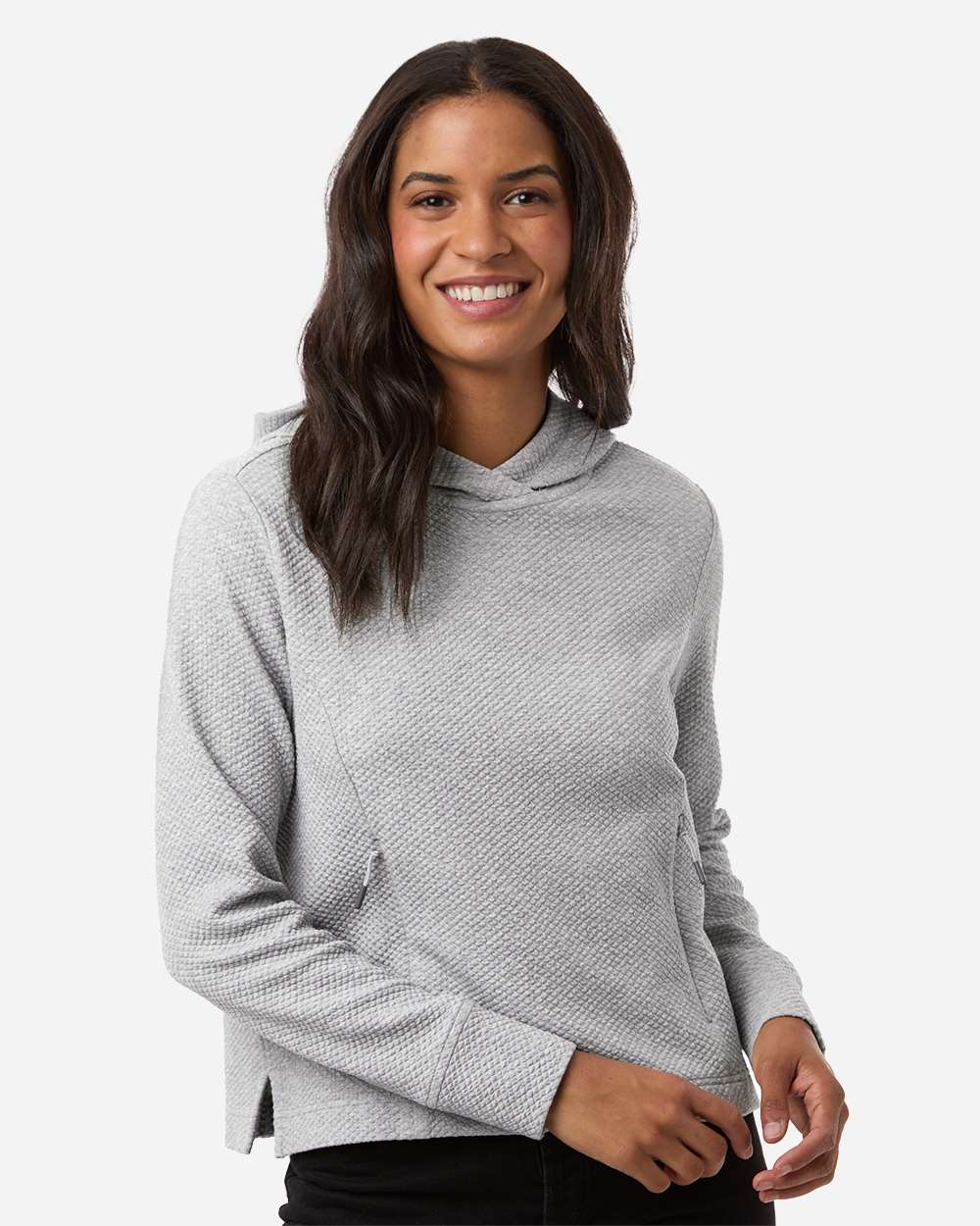 North End NE729W Women's Spirit Hooded Pullover T-Shirt in Platinum Heather size XL | Triblend