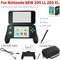 3-in-1-Handgriff + Kristallhülle + Kunststoff-Eingabestift für Nintendo NEW 2DS LL 2DS XL-Konsole, schwarzes Zubehör, 1,5 m Kabel + Tasche