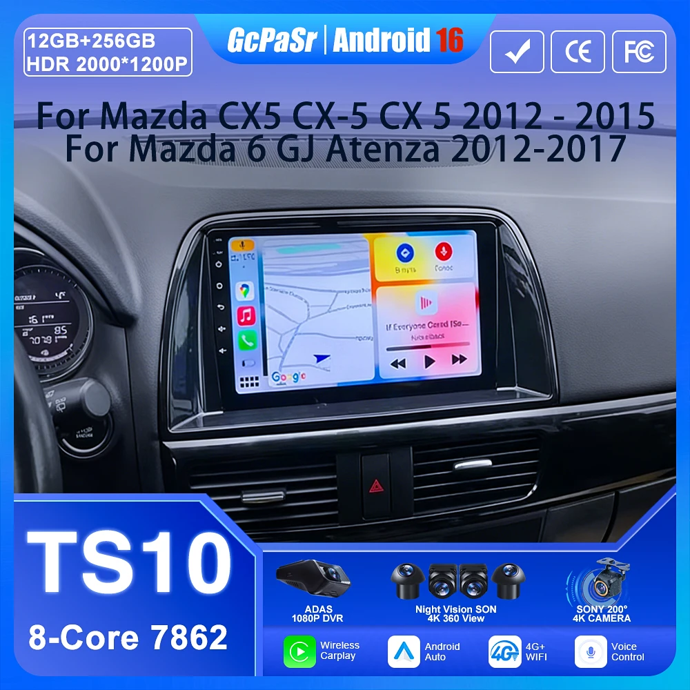 Android 15 Für Mazda CX5 CX-5 CX 5 2012-2015 Für Mazda 6 GJ Atenza 2012-2017 Auto multimedia Navigation Radio Carplay DVD GPS