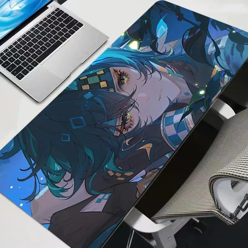 Mode Gaming Mauspad Genshin Impact Kinich Büro Schreibtisch Kissen Computer Matte Tastatur Tisch Matte Mousepad Laptop Kissen 90x40