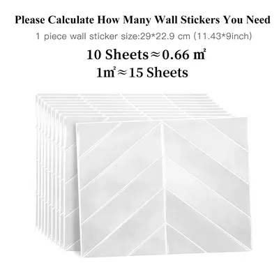 10 stücke Selbstklebende Wand Aufkleber DIY Wasserdichte Tapete Backsplash Panel Fliesen Für Küche Badezimmer Wohnzimmer Kinderzimmer Image