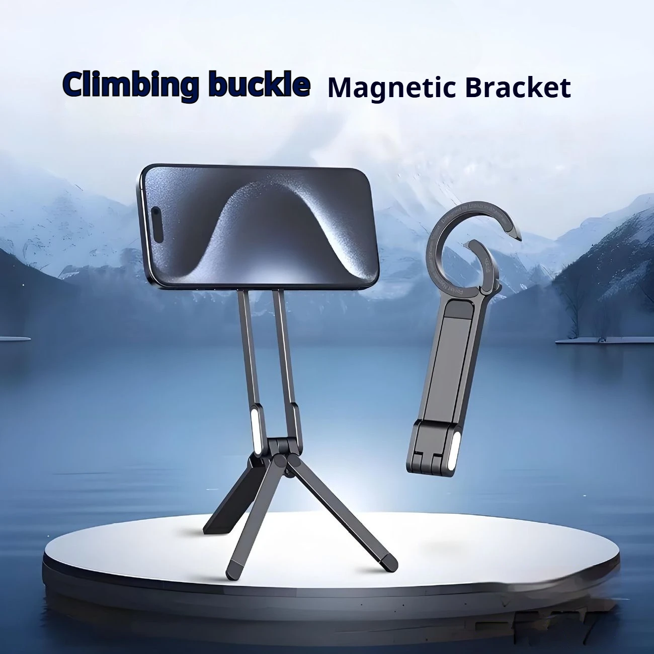 【 Empfohlener Live-Streaming-Ständer 】 Selfie-Telefon, magnetische Halterung, Federschnalle, Desktop 360 ° Rotierendes tragbares Dreieckstelefon Image