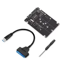 Custodia convertitore adattatore combinato M.2 NGFF B-Key e mSATA SSD a SATA 3.0 con interruttore