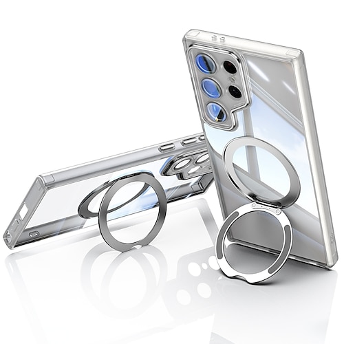Handy Hülle Handyhüllen Für Samsung Galaxy S25 Ultra S24 Ultra S23 Ultra S24 FE Rückseite Magnetisch Ständer Stoßfest Rüstung TPU Image