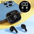 Vero auricolare wireless HIFI suono stereo ENC cuffie Bluetooth display di alimentazione auricolari per iPhone Samsung cavo auricolare
