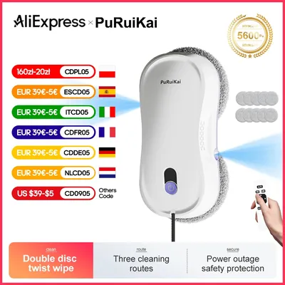 PuRuinKai doppel nozzle household vacuum cleaner remote control robot glass cleaningmachine elektrische glass window cleaning