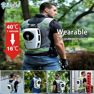 Rechargeable Air Conditioning Vest 9600mAh Battery Cooling Clothes for Hot Weather With Pockets Jacket for Working in the Heat