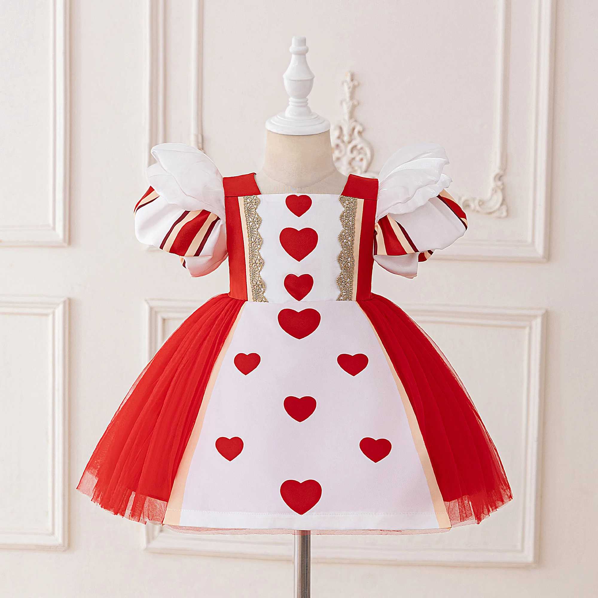 Rote Königin Baby Party Mädchen Kleid Abenteuer Wunderland Alice Kleinkind 1. Geburtstag Hochzeit Prinzessin Kleider Mädchen Brautjungfern Kleid Image