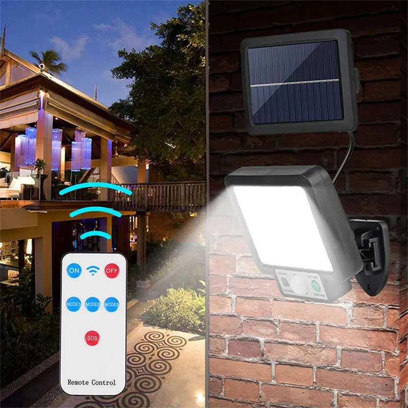 Im Freien wasserdichte Notfall Straße Garten Sicherheit Dekor Lampe LED Solar Split Wand Lampe Bewegungsmelder Sonnenlicht Licht 3-Modus