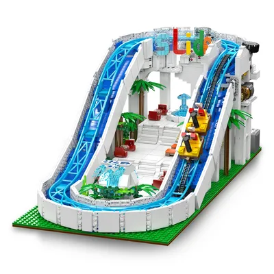 Mould King 11021 Vergnügungspark-Spielzeug, die motorisierte Wasserrutsche, Baustein-Montage, technisches Ziegel-Set, Kindergeschenk Image