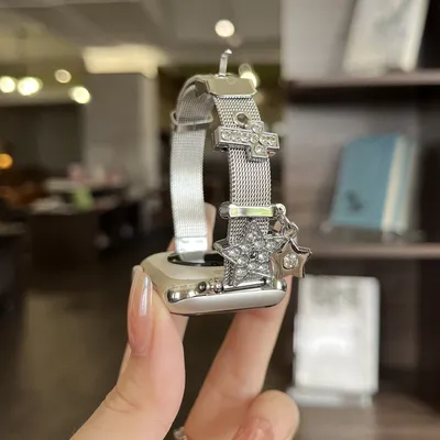 Dünne Metallverbindung für Apple Watch Band Damen Slim 10/9/8/7/6/5/4/3/2/1 SE 38 mm 40 mm 41 mm 42 mm 44 mm 45 mm 46 mm Schleife Image