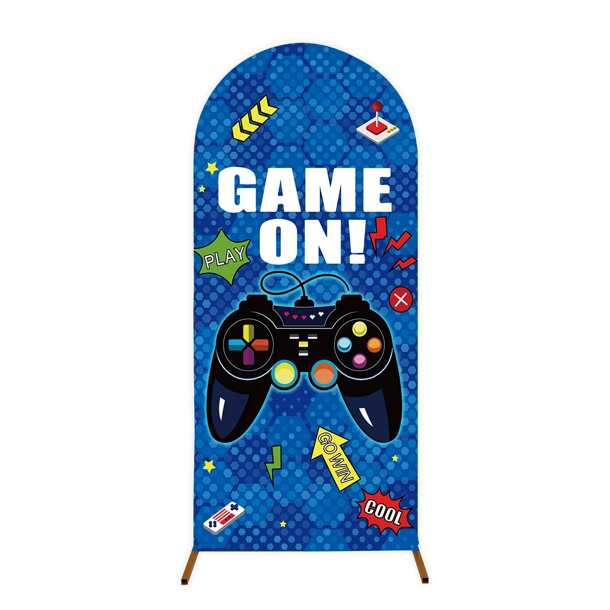 Video Game Backdrop Arch Cover GamePad Level Up Game On Video Game Boys Birthday Party Wall Decoration Supplies Photocall Banner