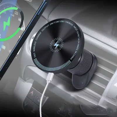 UYUXIO 15 W magnetisches kabelloses Autoladegerät, Lüftungsschlitze, Schnelllade-Autohalterung, Handyhalterung mit Magnet für iPhone 16, 15, 14, 13, 12 Image